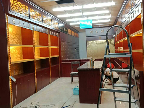 香港药房展柜安装